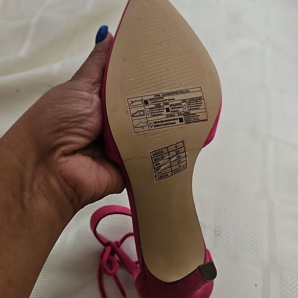 Elegant Pink Suede Women's Heels - Picture 3 of 16